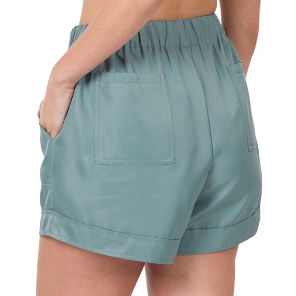 Zenana Blue Gray Drawstring Shorts Size X-Large - Picture 3 of 7